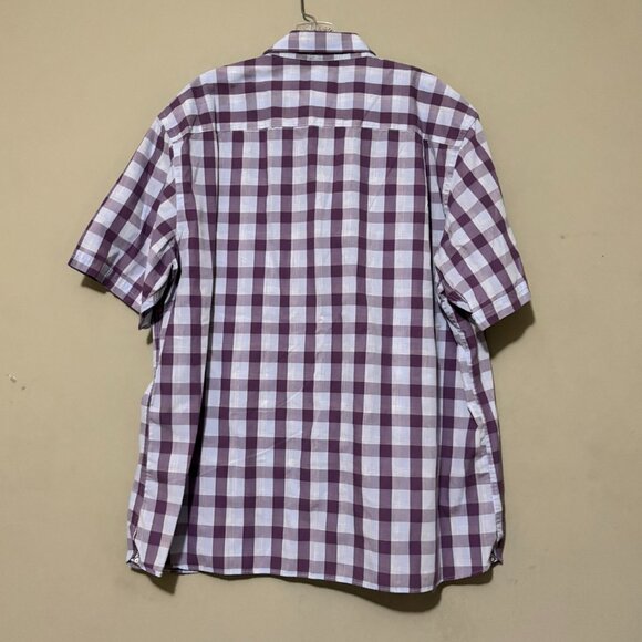 Van Heusen Mens Light Blue Purple Check Button Down Lightweight Shirt Size XXL - Picture 2 of 4